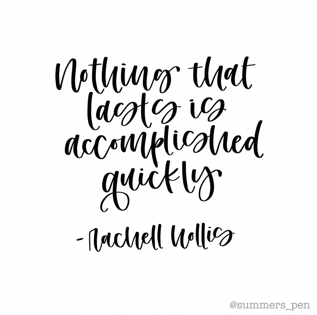 Hand lettered Rachel Hollis quote - goal to become an author